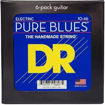 DR Strings Pure Blues PHR-10 6-Pack