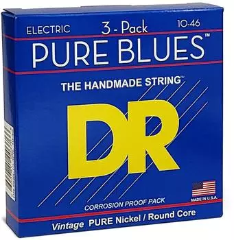 DR Strings Pure Blues PHR-10 3Pack