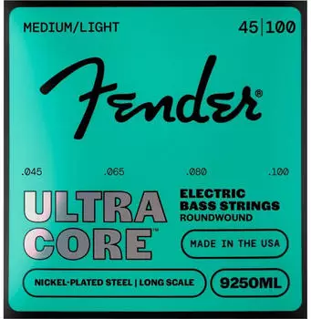 Fender 9250 Ultracore Basssaiten vernickelter Stahl Kugelende 9250ML Saitenst&auml;rke .045-.100 (4)