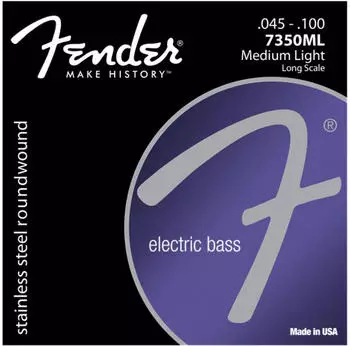 Fender Stainless 7350 Basssaiten Edelstahl rundgewunden gro&szlig;e Mensur 7350ML .045-.100 (4)