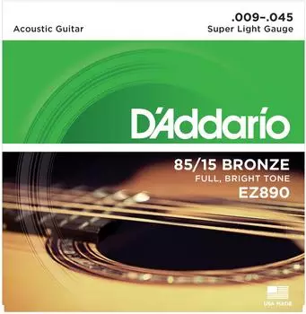 D'Addario EZ890 85/15 Bronze Westerngitarren Saiten superleicht 09-45
