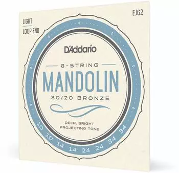 D'Addario J62 80/20 Bronze Mandoline Saiten leichte 10-34