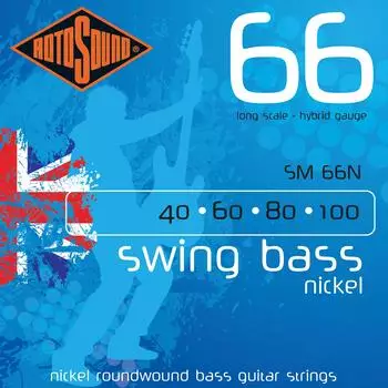 Rotosound Swing Bass 66 Nickel Roundwound E-Bass Saiten 4-saitig 40-100 (SM66N)