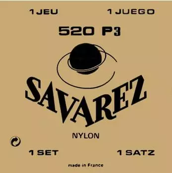 Savarez Traditional Concert Klassikgitarren-Saiten Standard Tension, rotes Nylon, versilbert (520P3)