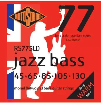 Rotosound RS77LD Jazz Bass&reg; 77 Flatwound 5-Saiten Bass Strings 45-130