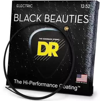 DR Strings Black Beauties Extra-Life beschichtete E-Gitarrensaiten 12-52 (BKE-12)