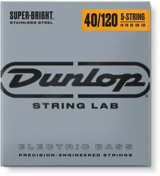 Jim Dunlop Super Bright Stainless Steel Bass-Saiten 5-Saiter 40-120 (DBSBS40120)