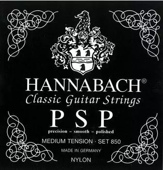 Hannabach Serie 850 PSP Klassikgitarrensaite Medium Tension, geschliffen E6w (652756)