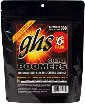 GHS Guitar Boomers E-Gitarrensaiten Extra Light 009-042, 6er-Pack (GHS GB XL 6PACK)