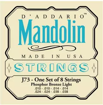 D'Addario EJ73 Mandoline Saitensatz Phosphorbronze light 10-38 (EJ73)