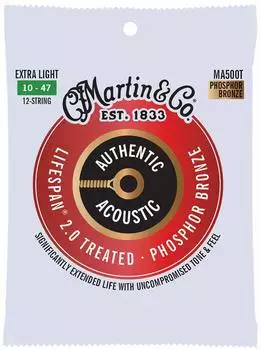 Martin MA500t Authentic Acoustic Lifespan 2.0 Phosphor Bronze Extra Light 10-47 (41Y18MA500T)