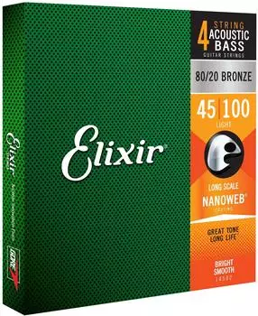 Elixir Strings Nanoweb Akustikbass-Saiten 80/20 Bronze Light 45-100 (14502)