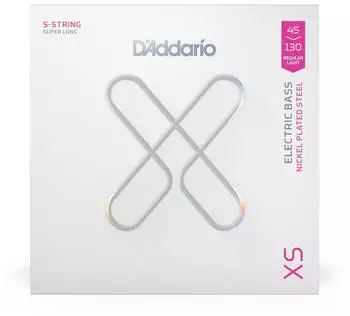 D'Addario XSB45130SL Bassgitarrensaiten, 5-Saiten-Set, Regular Light 45-130, Super Long Scale (XSB45130SL)