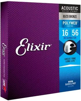 Elixir Strings Polyweb Akustik-Resonator-Saiten 80/20 Bronze 16-56 (11125)