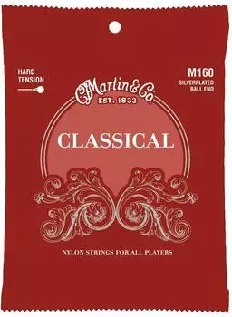 Martin M160 Klassikgitarren-Saitensatz, versilbert, Ball, starke Spannung (M160)