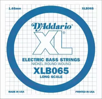 D'Addario XLB065 Bassgitarren-Einzelsaite, Nickel umsponnen, Long Scale, .065 (XLB065)