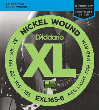 D'Addario EXL 165-6 XL Nickel Round Wound
