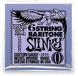 ERNIE BALL 6-string Baritone Slinky w/ small ball end 29 5/8 scale .013p - .072