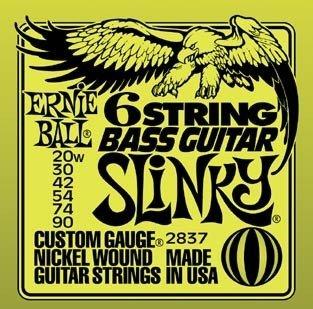 ERNIE BALL 6-string Slinky Bass Guitar w/ small ball end 29 5/8 scale .020w - .090