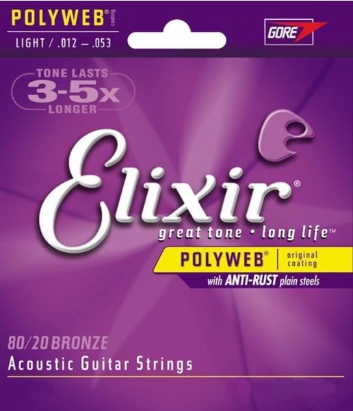 Elixir Strings 80/20 Bronze Polyweb Custom Light