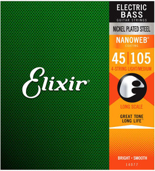 Elixir Strings Nickel Nanoweb 4-String Light/Medium Long Scale