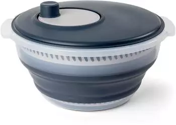 Spetebo Salatschleuder faltbar 3-teilig, grau, 5L (5040)