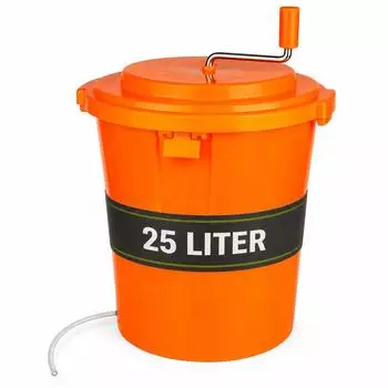 GSP Salatschleuder 25L, &Oslash; 44cm, orange, mit Ablaufschlauch & Bremse (MUSASCH25)