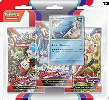 Pok&eacute;mon Karmesin & Purpur - Heerashai 3er-Pack Boosterpacks (DE)