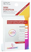 Gamegenic 50 Matte Mini European Sized Boardgame Sleeves 46x71mm Clear / Ruby