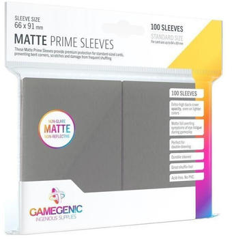 Gamegenic Matte Prime Sleeves Standard Size Dark Gray 100 Sleeves