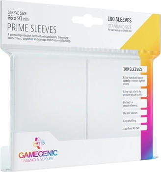 Gamegenic Matte Prime Sleeves Standard Size White 100 Sleeves
