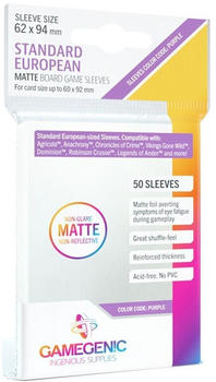 Gamegenic Standard European Matte Board Game Sleeves 62x94mm Purple 50 St&uuml;ck