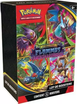Asmodée Pokémon Lot de 6 boosters Méga-Évolution Flammes fantasmagoriques ME02 (french)