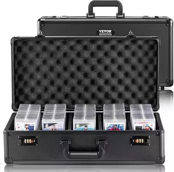 VEVOR Aufbewahrungsbox f&uuml;r Gradierte Karten 5 F&auml;cher, Schaumstoffteiler, Zahlenschloss, 162 PSA / 115 BGS / 130 SGC (TM1162)