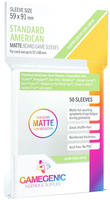 Gamegenic 50 Matte Standard American Sized Boardgame Sleeves 59x91mm Clear Green