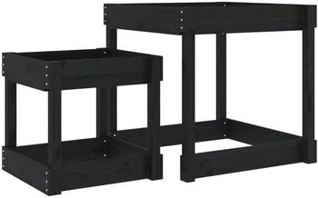 vidaXL Sand-Spieltische 2 Stk. Schwarz Massivholz Kiefer (825055)