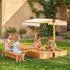 AIYAPLAY Sandkasten mit Dach 184 x 110 x 120 cm Sandkiste mit klappbarem Picknicktisch