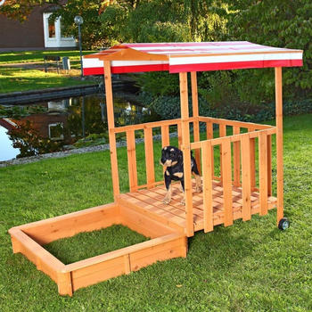 Mucola XL Sandkasten / Spielhaus mit Sandkiste (rot)