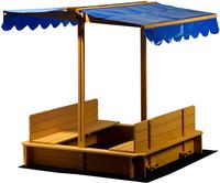 vidaXL Sandkasten mit Verstellbarem Dach Tannenholz 115x115x115 cm
