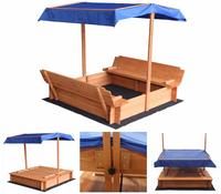 Home Deluxe - Sandkasten Mit Sonnensegel Buddelkiste - 110 X 110 Cm Sandkasten Holz