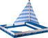 Dobar Sandkasten Maritim mit Segel und zwei Spielzeugkisten 138,5x115,5cm