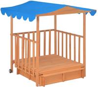 vidaXL Kinderspielhaus mit Sandkasten Tannenholz Blau UV50
