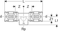 Flowfit T-st&uuml;ck Mit Innengewinde Werkstoff Bleifreier Rotguss (cusn4zn2ps), D 32mm,