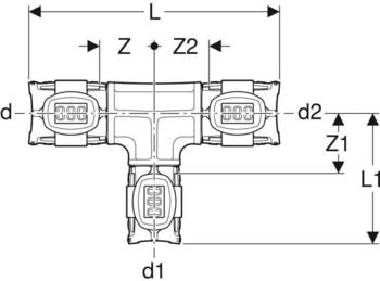 Geberit FlowFit T-Stück reduziert PPSU (620115001)