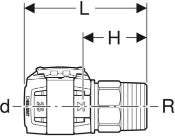 Geberit FlowFit &Uuml;bergang mit Aussengewinde (620315001)