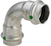 Viega Bogen 90 Grad mit SC Sanpress Inox 2316 in 42mm Edelstahl