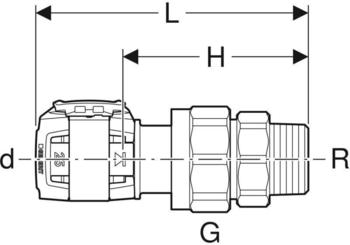 Geberit FlowFit &Uuml;bergangsverschraubung mit AG (620594001)