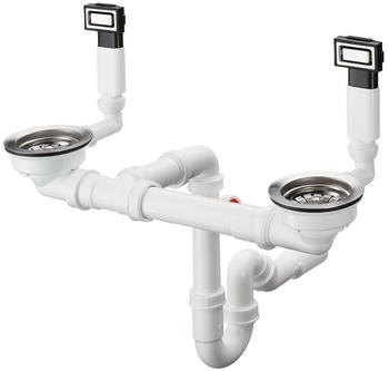 Hansgrohe Manuelle Ab- und Überlaufgarnitur 370 x 370 D15-10 edelstahl optic (43922800)