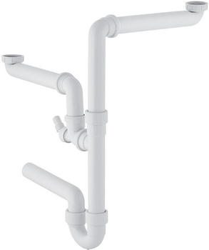 Geberit Rohrbogengeruchsverschluss f&uuml;r zwei Sp&uuml;lbecken Abgang horizontal (152818111)