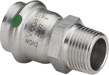 Viega Sanpress Inox &Uuml;bergangsst&uuml;ck 22mm x R 3/4" Stahl nichtrostend Mehrkant SC-Contur (436490)